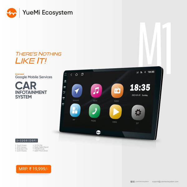 Yuemi M1- 2GB+32 GB Multimedia Player with CarPlay AndroidAuto DSP (DDR 4 RAM) - Image 3